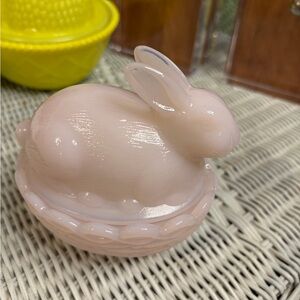 Vintage Milkglass Bunny on Basket